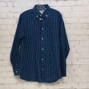 Like New IZOD blue button down plaid Top size 14/16 Boys